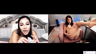 Evelyn Claire és Gianna Dior fiatal leszbi web camos önnönélvezése